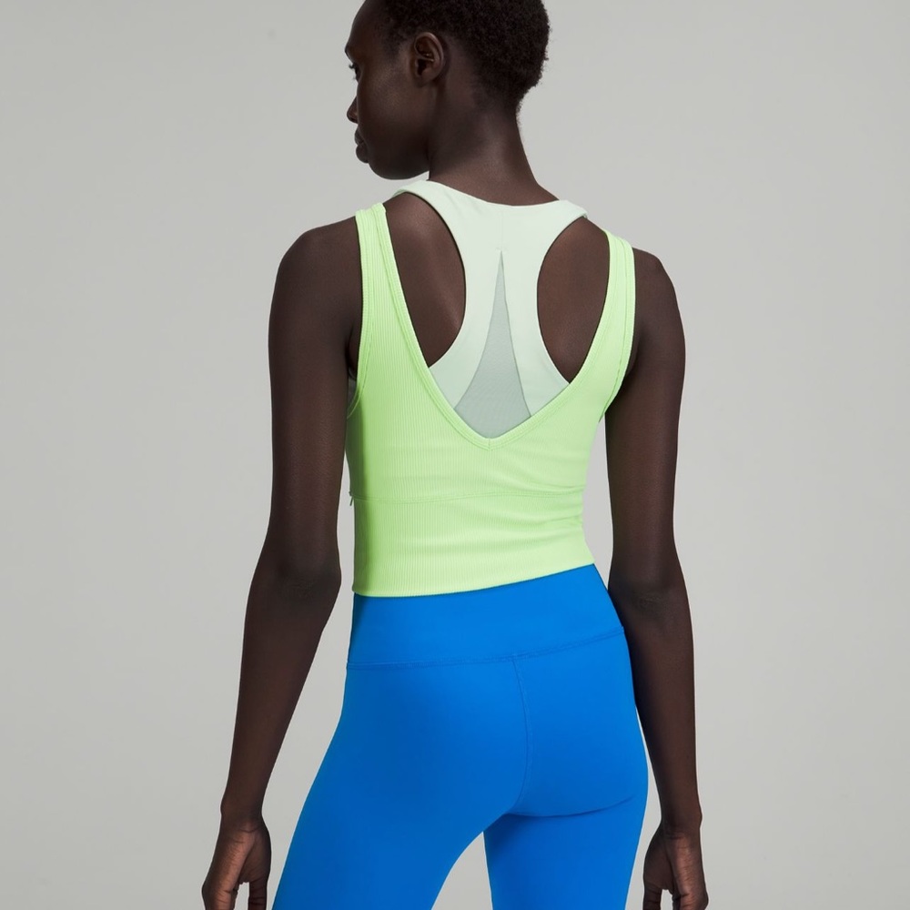 Neon green Lululemon pivot tank!